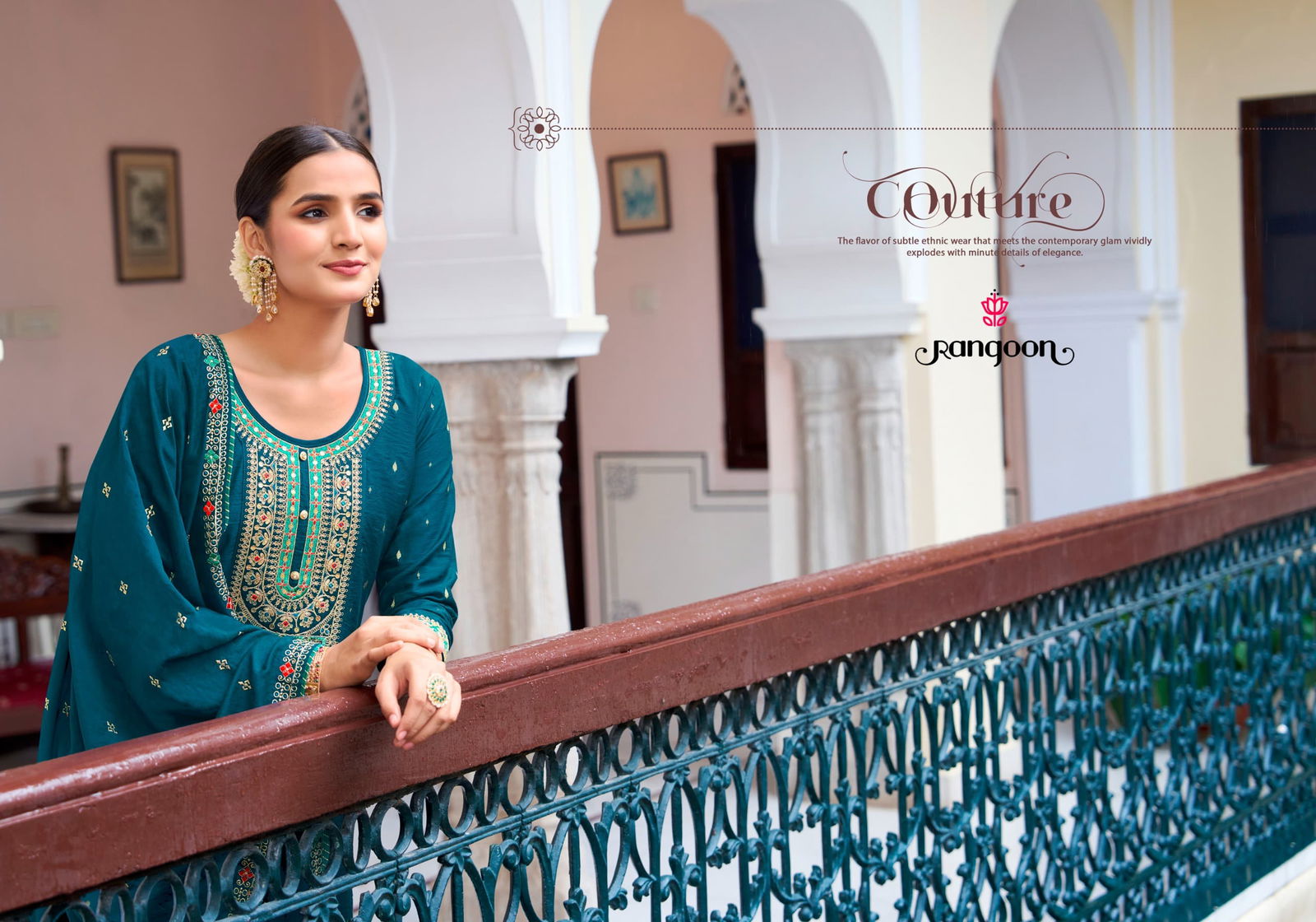 Sakhi Rangoon Embroidery Viscose Jacquard Kurti With Bottom Dupatta Wholesale Market In Surat